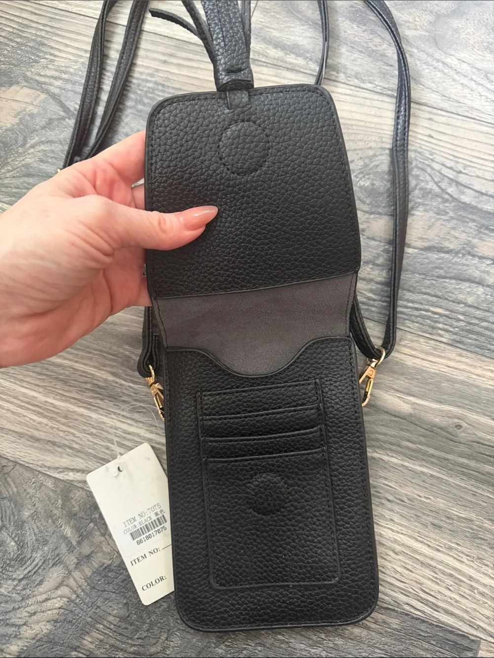 Black Tassel Crossbody Phone Bag by